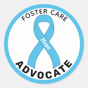 Adesivo Vinheta-redonda branca do Foster Care Advocate