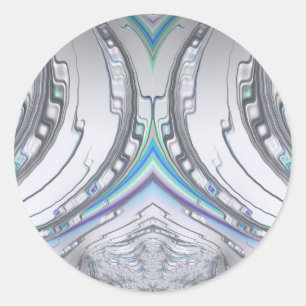 Adesivo Vinheta redonda branca-prateada - verde-escura