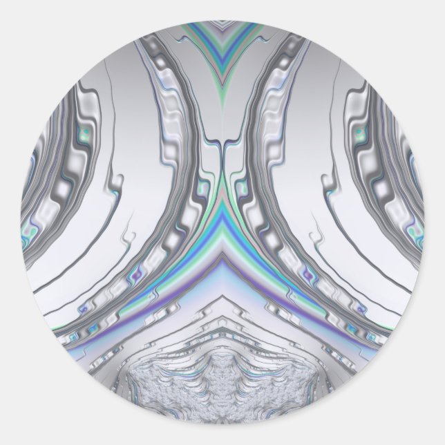 Adesivo Vinheta redonda branca-prateada - verde-escura (Frente)