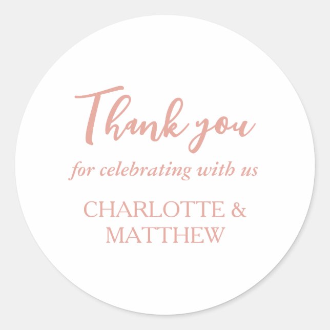 Adesivo Vinheta redonda branca rosa Dourada, clássica (Frente)