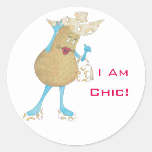 Adesivo Vinheta redonda brilhante "Pear Paula"