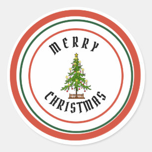 Adesivo Vinheta redonda CLASSIC CHRISTMAS MERRY