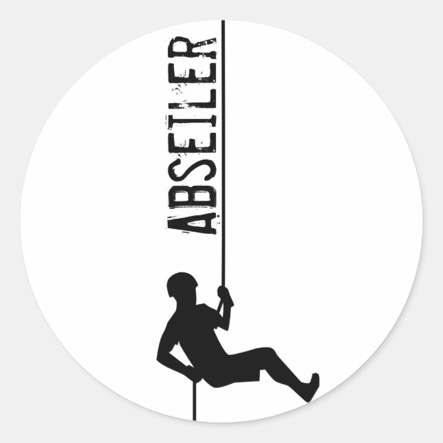 Adesivo Vinheta redonda clássica Abseiler (Frente)