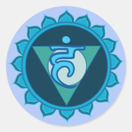 Adesivo Vinheta redonda Clássica Azul Chakra Visuddha