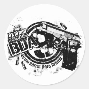 Adesivo Vinheta redonda clássica BDA 9