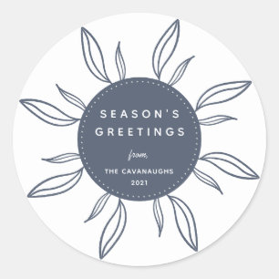 Adesivo Vinheta redonda clássica Bohemian Wreath Holiday