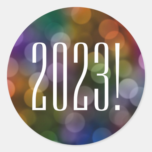 Adesivo Vinheta redonda clássica bokeh 2022 (Frente)