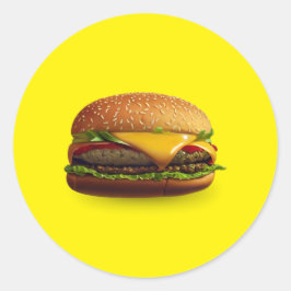 Adesivo Vinheta redonda clássica Cheeseburger