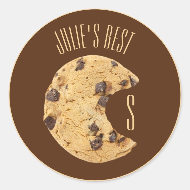 Adesivo Vinheta redonda clássica Chip Cookie Bite de Choco (Frente)