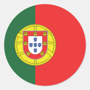 Adesivo Vinheta redonda clássica com bandeira portuguesa