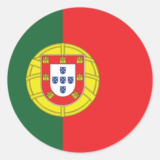 Adesivo Vinheta redonda clássica com bandeira portuguesa (Frente)