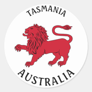 Adesivo Vinheta redonda clássica com Crachá da Tasmania (A