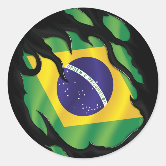 Adesivo Vinheta redonda clássica com sinalizador estampado (Frente)