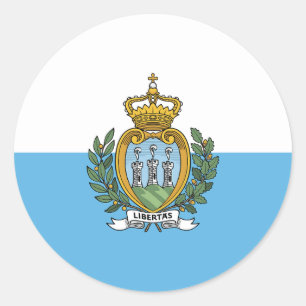Adesivo Vinheta redonda clássica com sinalizador San Marin
