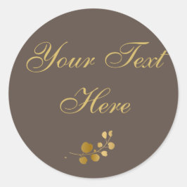 Adesivo Vinheta redonda clássica com texto personalizado E