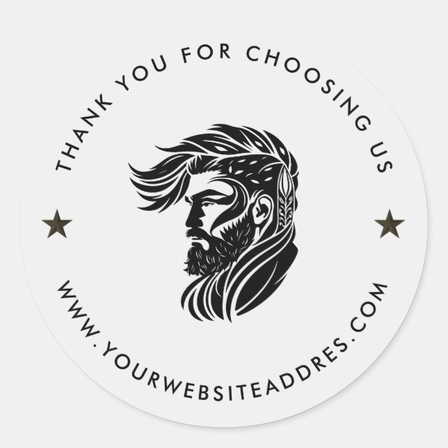 Adesivo Vinheta redonda clássica com tipografia personaliz (Frente)