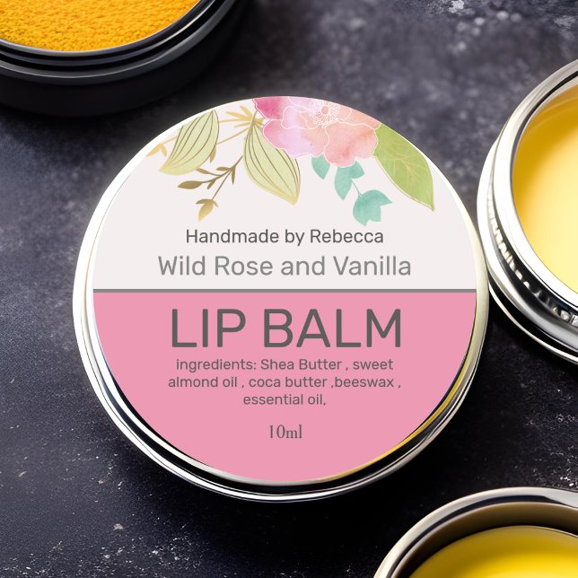 Adesivo Vinheta redonda, clássica, cor-de-rosa, de cor ros (Criador carregado)