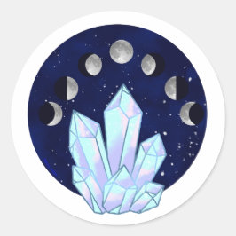 Adesivo Vinheta Redonda Clássica Cristal da Fase Lua