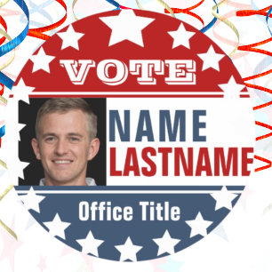 Adesivo Vinheta redonda clássica da campanha eleitoral de 