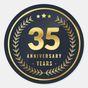 Adesivo Vinheta redonda clássica de 35 anos