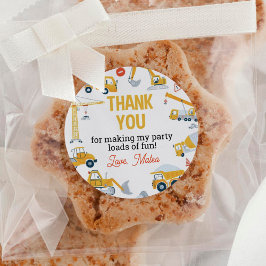 Adesivo Vinheta redonda clássica de Aniversário de Constru