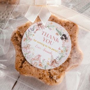 Adesivo Vinheta redonda clássica de aniversário de jardim