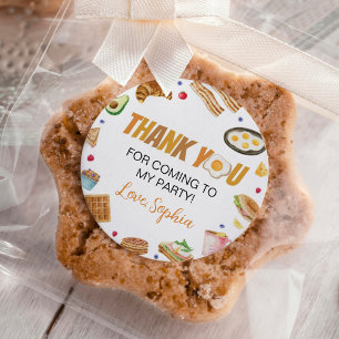 Adesivo Vinheta redonda clássica de aniversário do Breakfa