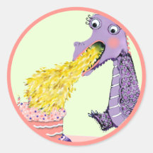 Vinheta redonda clássica de aniversário do dragão