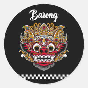 Adesivo Vinheta redonda clássica de Barong Bali