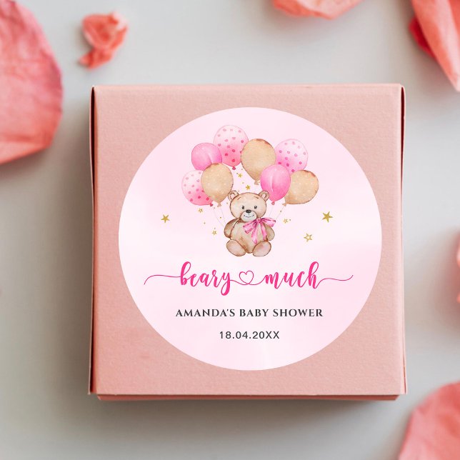 Adesivo Vinheta redonda clássica de bebê urso de pelúcia (Criador carregado)