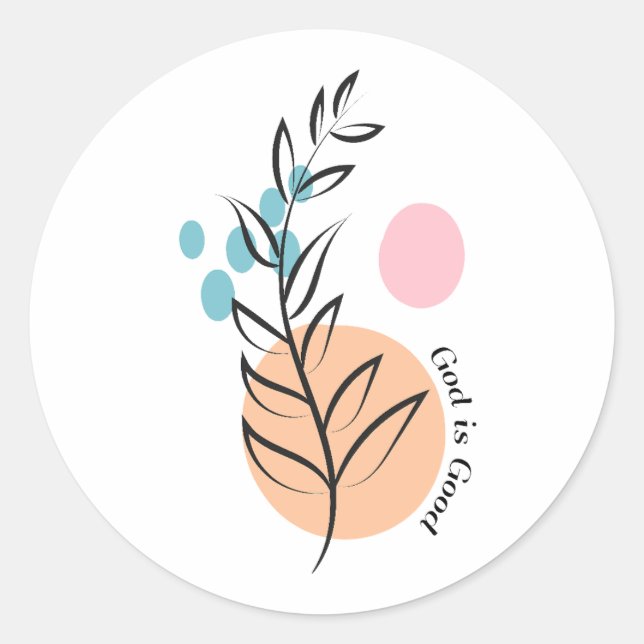 Adesivo Vinheta redonda clássica de Bíblia cristã versa (Frente)