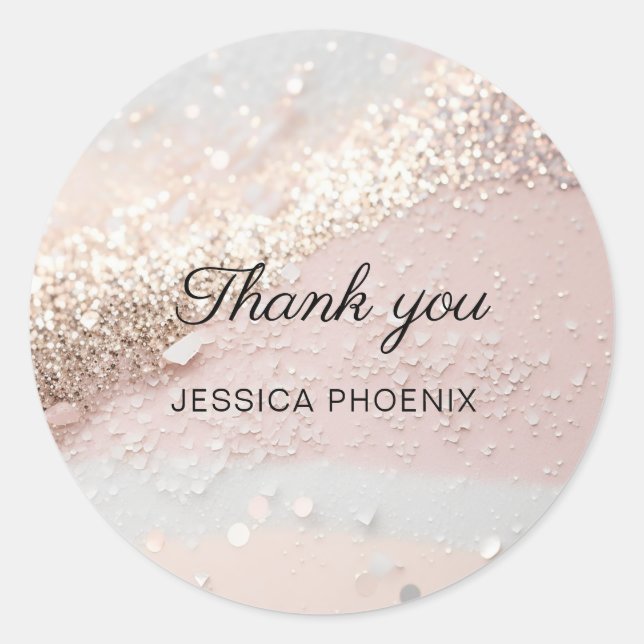 Adesivo Vinheta redonda clássica de brilho moderno (Frente)