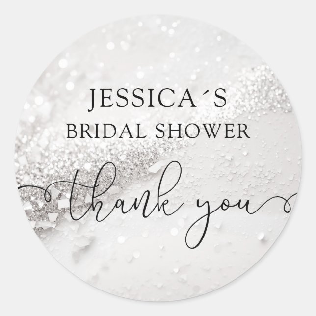 Adesivo Vinheta redonda clássica de brilho moderno (Frente)