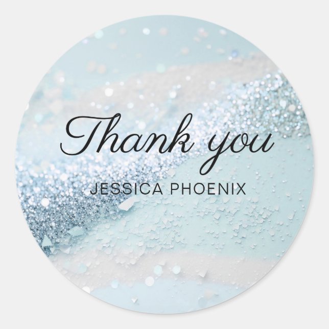 Adesivo Vinheta redonda clássica de brilho moderno (Frente)