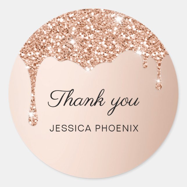 Adesivo Vinheta redonda clássica de brilho moderno (Frente)