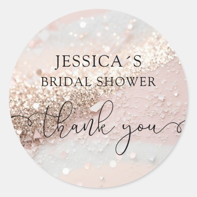 Adesivo Vinheta redonda clássica de brilho moderno (Frente)