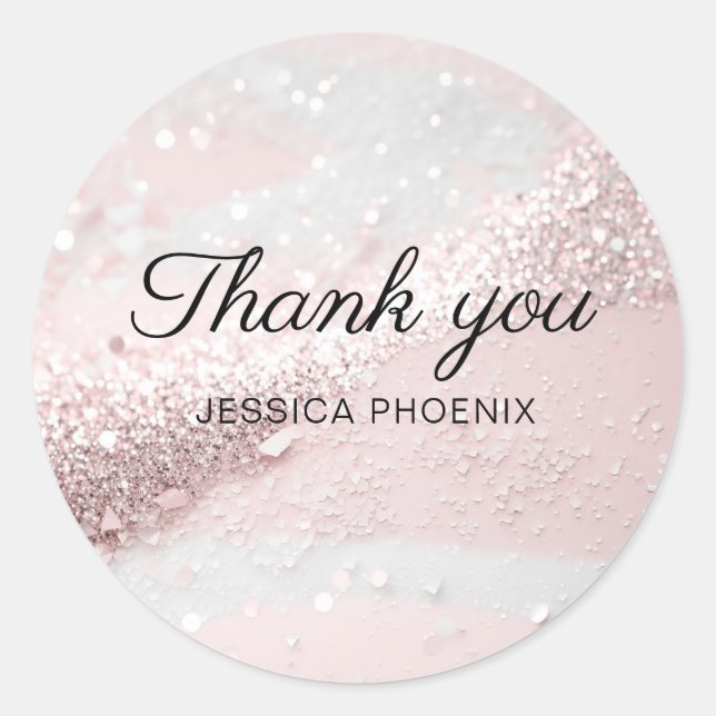 Adesivo Vinheta redonda clássica de brilho moderno (Frente)