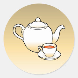 Adesivo Vinheta redonda clássica de bule