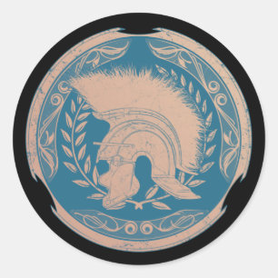 Adesivo Vinheta redonda clássica de capacete de centríon