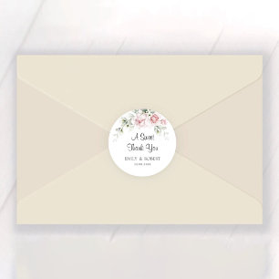 Adesivo Vinheta redonda clássica de casamento das rosas co