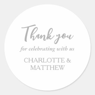 Adesivo Vinheta redonda clássica de Casamento de Prata Bra