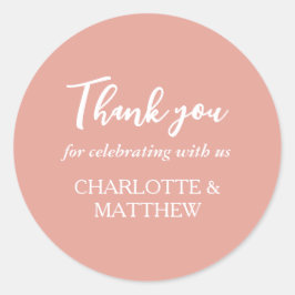 Adesivo Vinheta redonda clássica de casamento Dourado rosa