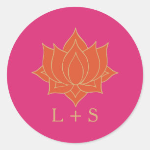 Adesivo Vinheta redonda clássica de casamento Elegante Meh