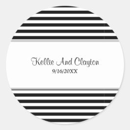 Adesivo Vinheta redonda clássica de casamento entre faixas