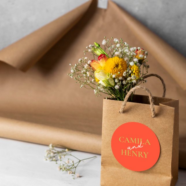 Adesivo Vinheta redonda clássica de casamento monograma el (Criador carregado)