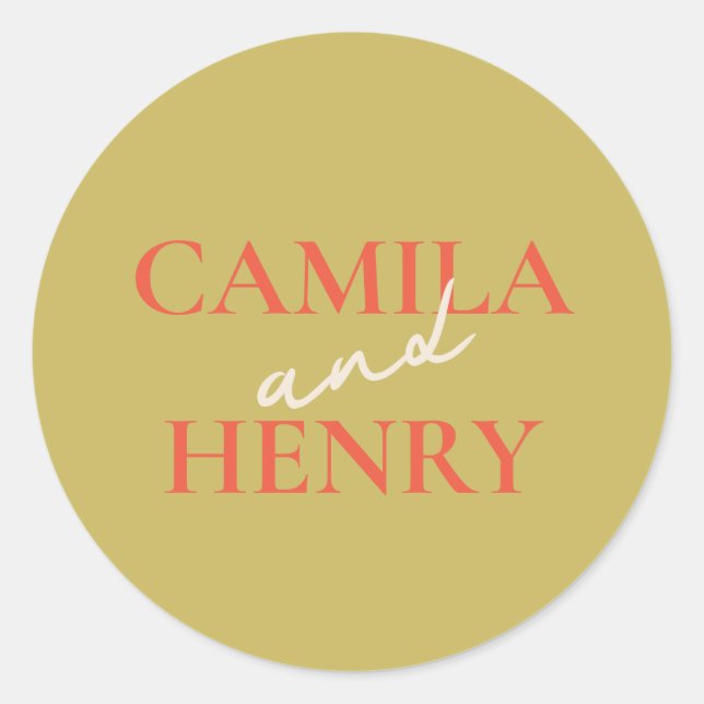 Adesivo Vinheta redonda clássica de casamento monograma el (Frente)