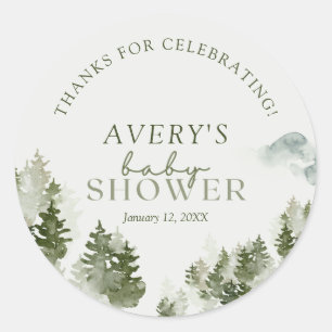 Adesivo Vinheta redonda clássica de Chá de fraldas de made