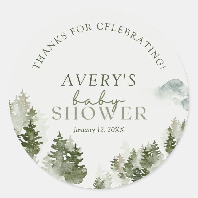 Adesivo Vinheta redonda clássica de Chá de fraldas de made (Frente)