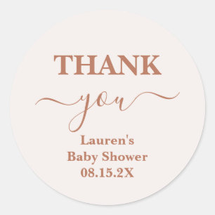 Adesivo Vinheta redonda clássica de Chá de fraldas rosa pá