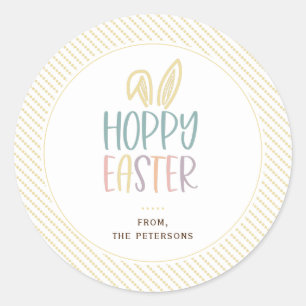 Adesivo Vinheta redonda clássica de "coelhinho de páscoa